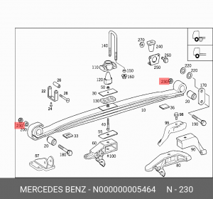 гайка крепления !рычага подвески M24x2 \МВ N 000000 005464 MERCEDES BENZ