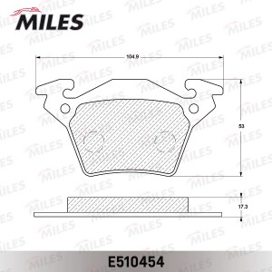 Колодки тормозные задние (Смесь CERAMIC серия PRO) MERCEDES V-CLASS/VITO W638 97 E510454 MILES