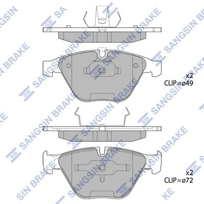 Колодки передние BMW 3 E90, X1 E84 SP2163 SP2163 SANGSIN