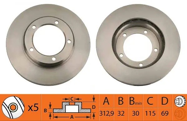 Диск тормозной передний TOYOTA LAND CRUISER 100, LEXUS LX470 (UZJ100) BR21144T BR21144T SB NAGAMOCHI
