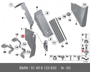 Пистон BMW 3 (E30) крепления обшивки багажника OE 51498123832 BMW
