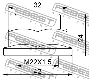 Гайка MITSUBISHI LANCER 2007- 0498-NHUB01 0498-NHUB01 FEBEST
