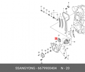 БОЛТ КРЕПЛЕНИЯ ЗВЕЗДОЧКИ РАСПРЕДВАЛА / B 66799-00404 6679900404 SSANG YONG