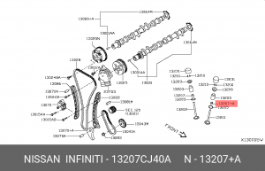 МАСЛОСЪЁМНЫЙ КОЛПАЧОКSEAL-OIL,VALVE 13207-CJ40A 13207-CJ40A NISSAN