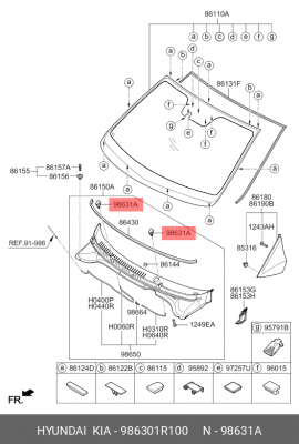 Жиклер HYUNDAI Elantra (06-) KIA Ceed омывателя левый OE 986301R100 HYUNDAI KIA
