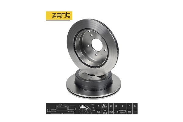 диск тормозной задний Z06102 ZENTPARTS