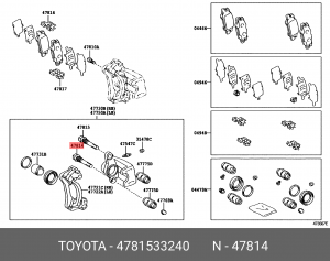 болт направляющего суппорта!\ Lexus ES350 06-12 47815-33240 TOYOTA