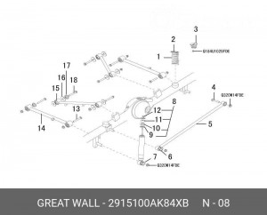 АМОРТИЗАТОР ЗАДНЕЙ ПОДВЕСКИ ДИЗЕЛЬ GW HOVER H5 2915100AK84XB HAVAL