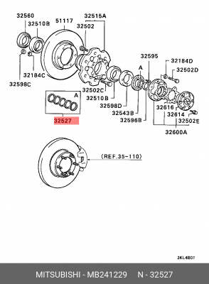 Ремкомплект регулировочных шайб MITSUBICHI MITSUBISHI MB241229 MB241229 MITSUBISHI