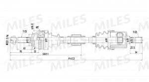 Привод в сборе правый HYUNDAI ACCENT 03- (ТАГАЗ) MT GC02176 GC02176 MILES