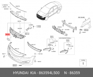 ЭМБЛЕМА ДЕКОРАТИВНАЯ ПЛАСТИКОВАЯ "H"  86359-4L500 863594L500 HYUNDAI KIA