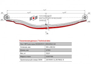 Лист №3 9263VV-29213 902603VV2902103 OMK AUTO