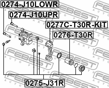 Ремкомплект тормозного суппорта заднего NISSAN PRIMERA P12 2001-2007 0275-J31R 0275-J31R FEBEST