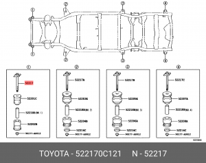 522170C121 Toyota Болт рессоры 522170C121 52217-0C121 TOYOTA