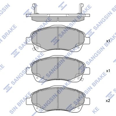 Колодки тормозные TOYOTA Avensis (03-) передние (4шт.) SANGSIN SP1576 SANGSIN