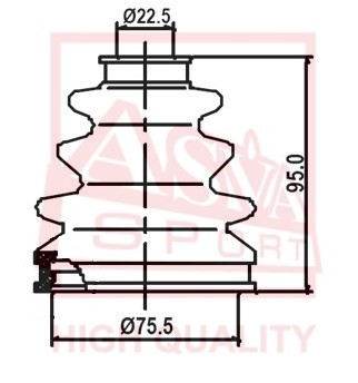 ПЫЛЬНИК ШРУС КОМПЛЕКТ(22.5x75.5x115) 12 ASBT95 ASBT95 ASVA