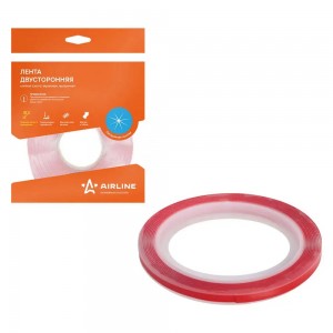 Лента двусторонняя клейкая (скотч), 6 мм*3 м, акриловая, прозрачная (ADS-A-04) A ADS-A-04 AIRLINE