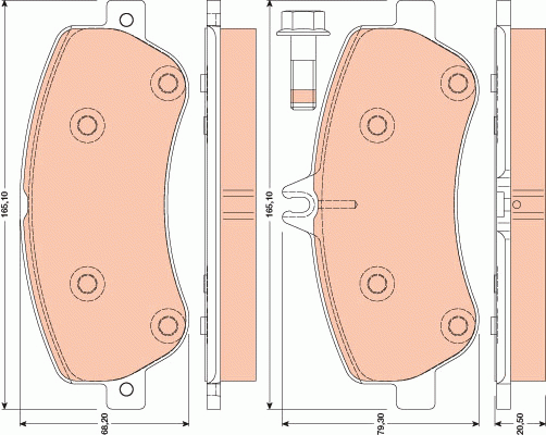 Колодки передние MERCEDES GLK-CLASS X204 GDB1798 GDB1798 TRW