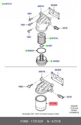 Фильтр масляный / FORD Focus-II,C-MAX,Mondeo-III 1 1751529 1751529 FORD