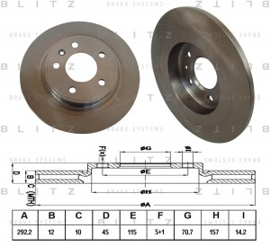 Диск тормозной задний CHEVROLET Cruze/Orlando 09-OPEL Astra /Zafira 09- BS0313 BS0313 BLITZ