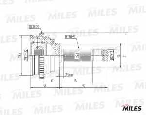ШРУС наружный HYUNDAI ACCENT/ELANTRA 1.3-1.6 94-05 (с ABS) (GKN 303902) GA20161 GA20161 MILES
