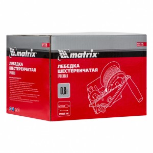 Лебедка барабанная 0.8т L=9м тросовая MATRIX 522735 MATRIX