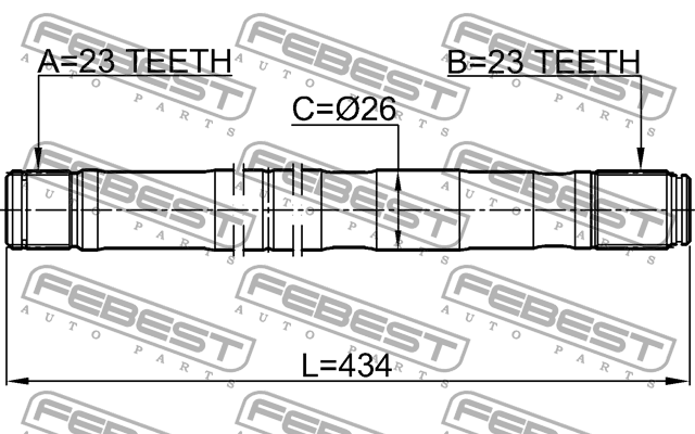 Полуось левая FORD FOCUS II AT 08-11 2112-CMAXLH 2112-CMAXLH FEBEST