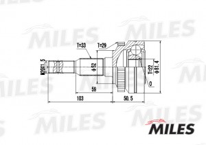 ШРУС наружный OPEL VECTRA 1.6 95-02 (с ABS) (GKN 304458) GA20365 GA20365 MILES