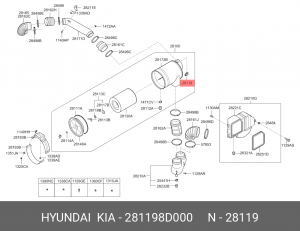 281198D000 Индекатор запыленности воздушного фильтра 28119-8D000 281198D000 MOBIS