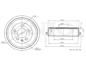 Барабан тормозной задний BRD-10006 UNIO