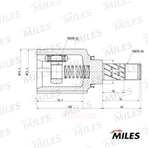 ШРУС внутренний левый LADA X-RAY 15- (КПП Renault JR5, JH3) GA11000 GA11000 MILES