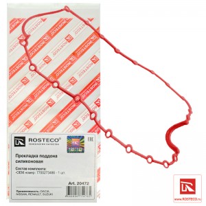 Прокладка поддона для а/м Lada Largus, Renault Logan Rosteco силикон красный 20472 ROSTECO