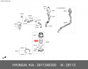 Фильтр воздушный HYUNDAI HD35 (17-) KIA Bongo 3 (07-) (2.5/2.9) ЕВРО-4 OE 28113-4E500 HYUNDAI KIA