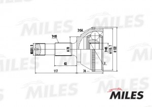ШРУС наружный CITROEN JUMPER/FIAT DUCATO/PEUGEOT BOXER 1.9D2.8D 94 (с ABS) (GKN  GA20069 MILES