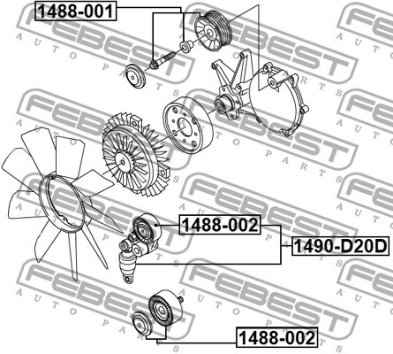 Натяжитель ремня 1490-D20D FEBEST