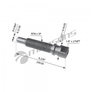 Палец рессоры VOLVO (44x210/M36x3x158) (эксцентрик) MANSONS M5403 MANSONS