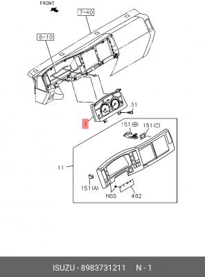Панель приборов ISUZU NPR75,NQR90 OE 8983731211 ISUZU