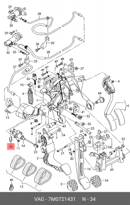 СКОБА МЕТАЛЛИЧЕСКАЯ VAG 7M0 721 431 VAG