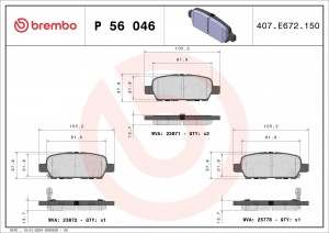 Колодки тормозные P56046 P56046 BREMBO