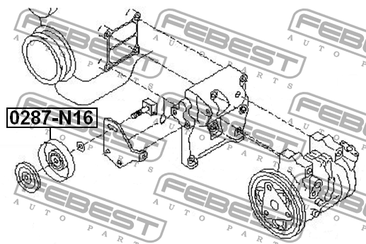 Ролик натяжной ремня кондиц NISSAN ALMERA N16 0287-N16 0287-N16 FEBEST
