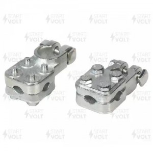 Клеммы АКБ в комплекте цинк, прижимная пластина для проводов до 75мм кв.  (SBT 0 SBT 019 START VOLT