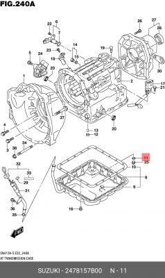 Прокладка сливной пробки АКПП SUZUKI 24781-57B00 24781-57B00 SUZUKI