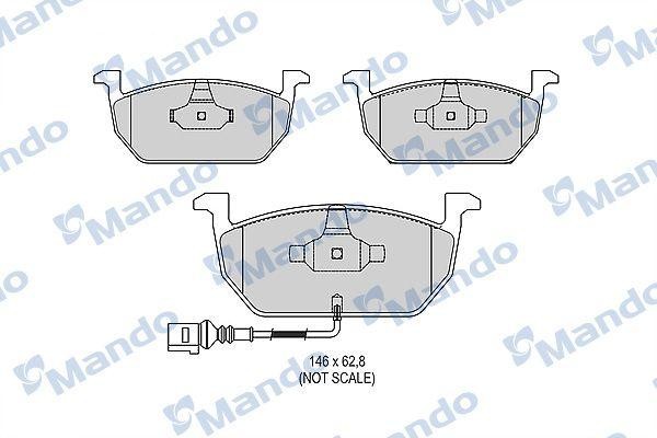 Колодки тормозные VW Golf (12-) SEAT Leon (13-) SKODA Octavia (12-) передние (4ш MBF015291 MANDO