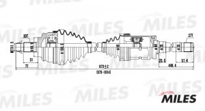 Привод в сборе передний правый BMW X5(E53) (GKN 304496) GC02026 GC02026 MILES