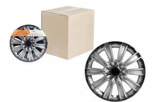 Колпаки колесные декоративные R14 серебро/черный "AIRLINE" Торнадо + (2 шт.) AWCC-14-07 AIRLINE