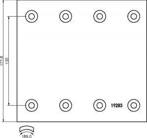 Комплект барабанных накладок 19283 19284 STD SJ28291S7340 DON