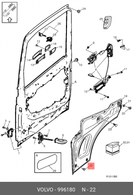 буфер резиновый! дверной панели  VOLVO 996180 VOLVO