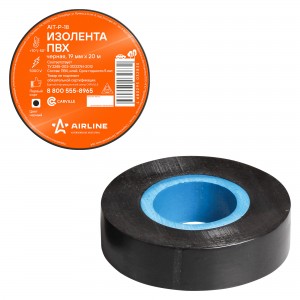 Изолента ПВХ черная 19ммx20м AIRLINE AIT-P-18 AIRLINE