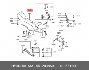 Рычаг подвески HYUNDAI Sonata 5 KIA Magentis задней верхний правый OE 5512038601 HYUNDAI KIA