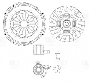 Сцепление в сборе (с гидравлической муфтой) FR1423 TRIALLI